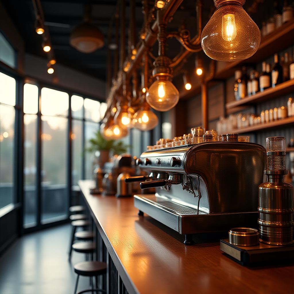 Interno industriale caffetteria artistica